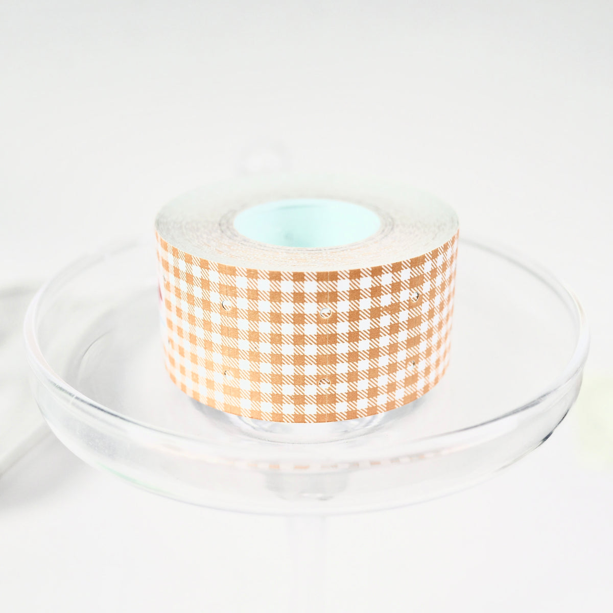 Gingham Check Orange L - Labeller Roll Sticker
