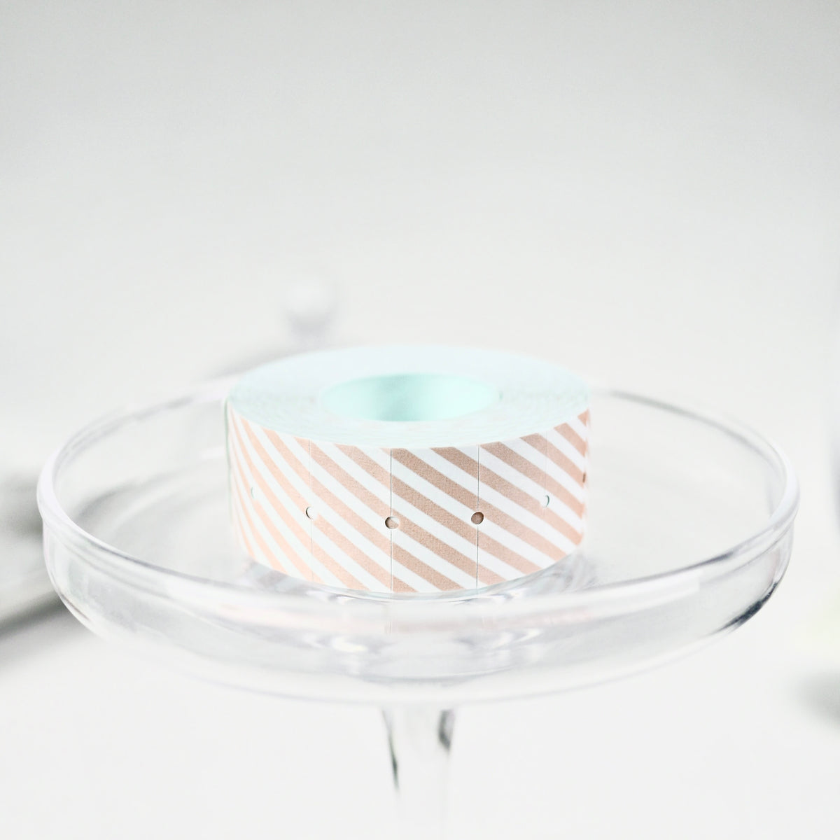 Wide Stripes Salmon Pink - Labeller Roll Sticker