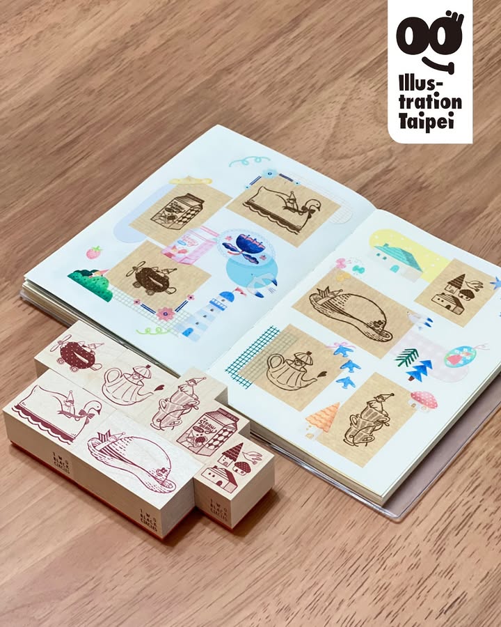 'The Good Time Series' Little Elf and Tea Cup Stamp