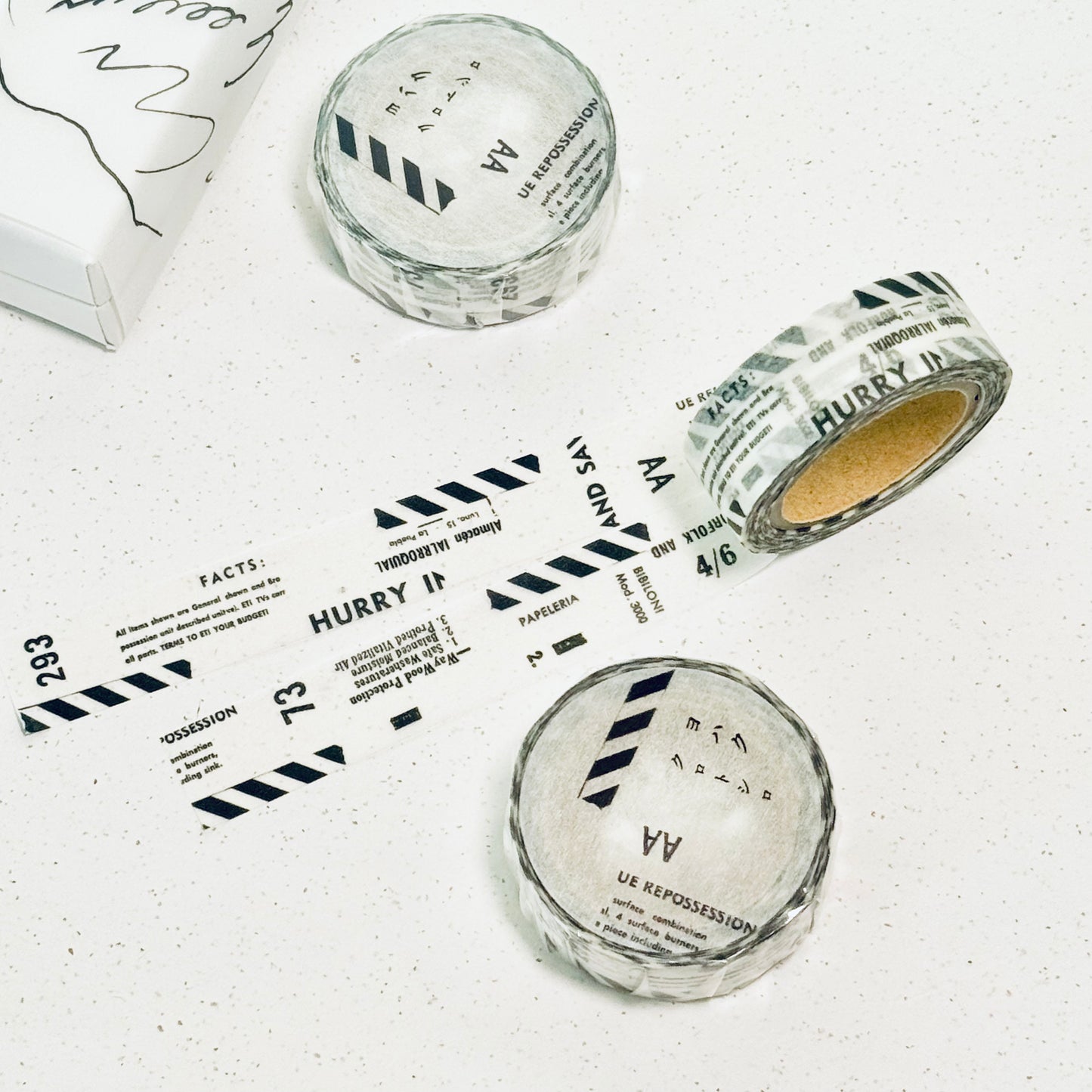 Sort & Hvid - Y-010 Washi Masking Tape