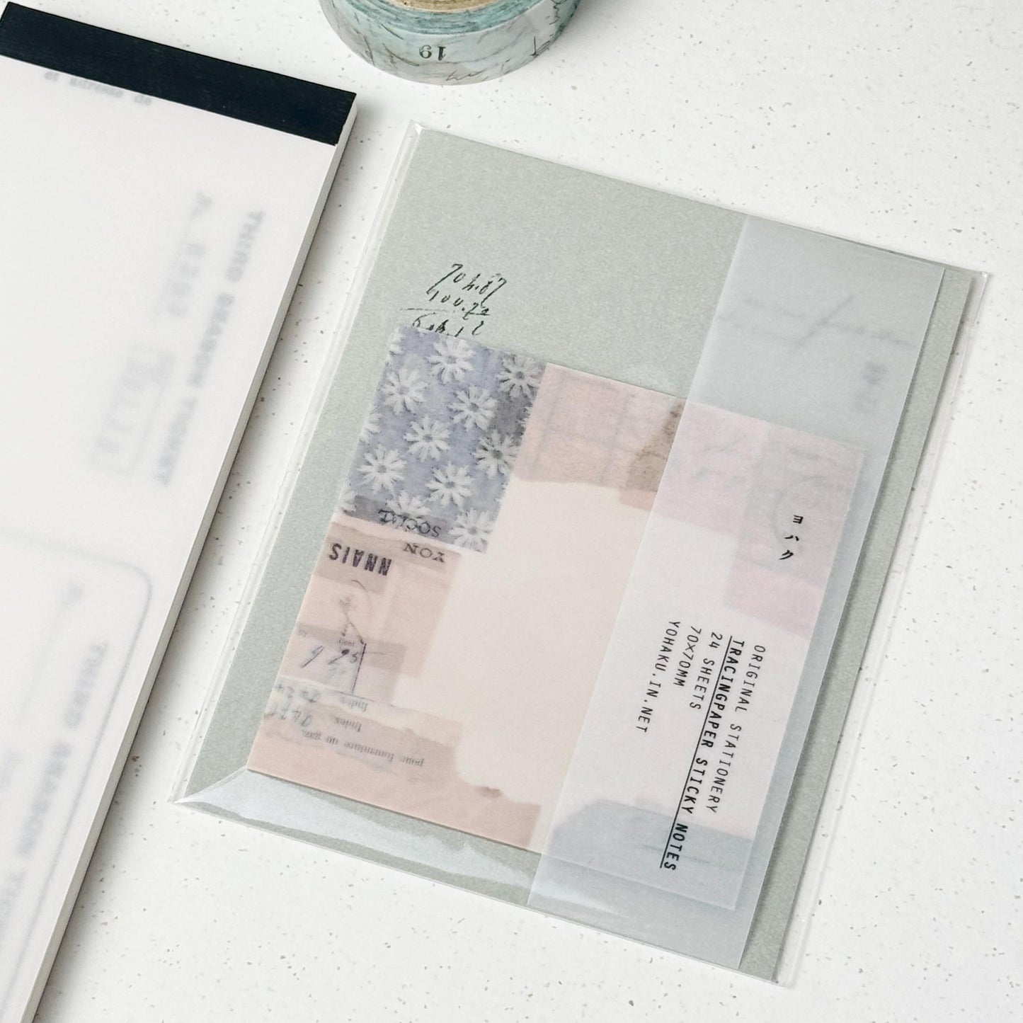 Limited Edition Glassine Sticky Note 'Winter Morning' YC-008 by Yohaku (Rare, Postal, Modern elegant)