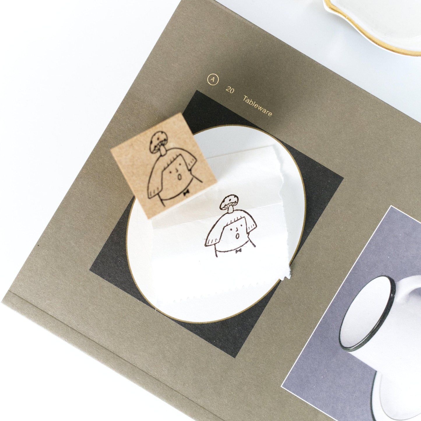 My little mushroom hat - Wooden Stamp by Avocado Mori (Rare, Gift, Girl)