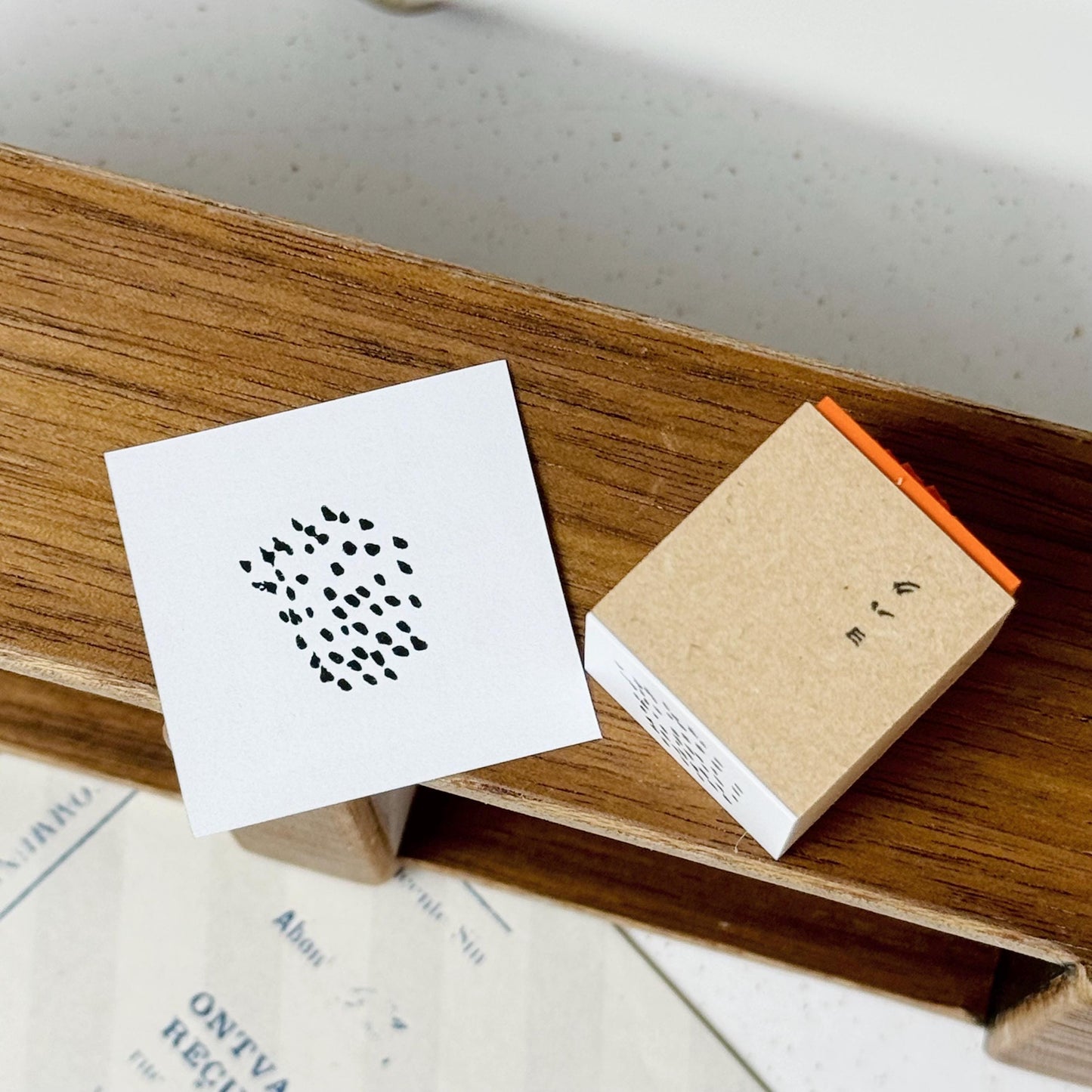 Wooden Stamp 'Point' S-039 by Yohaku (Rare, Postal, Japan, Modern elegant)