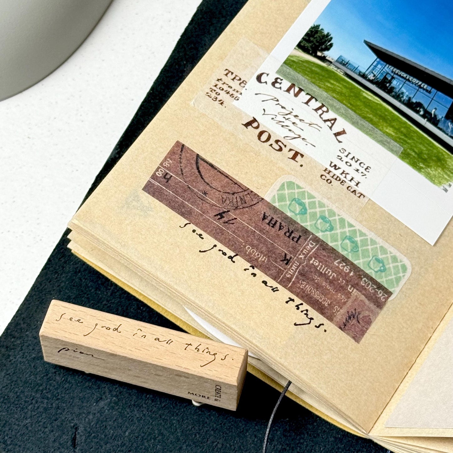 Wooden Stamp 'See good in all things' by Pion (Rare, Modern)