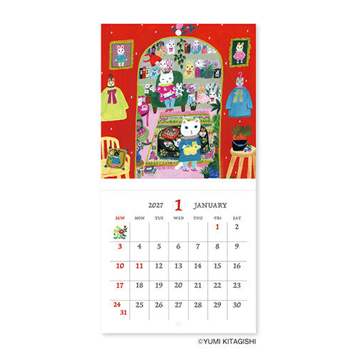 [Pre-order] Kitagishi Yumi - 2027 Mini Wall Calendar