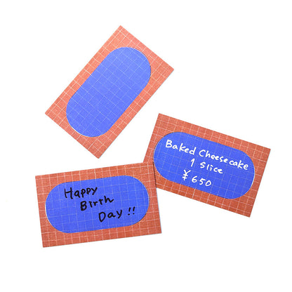 Oval Blue and Brick - Mini Message Card