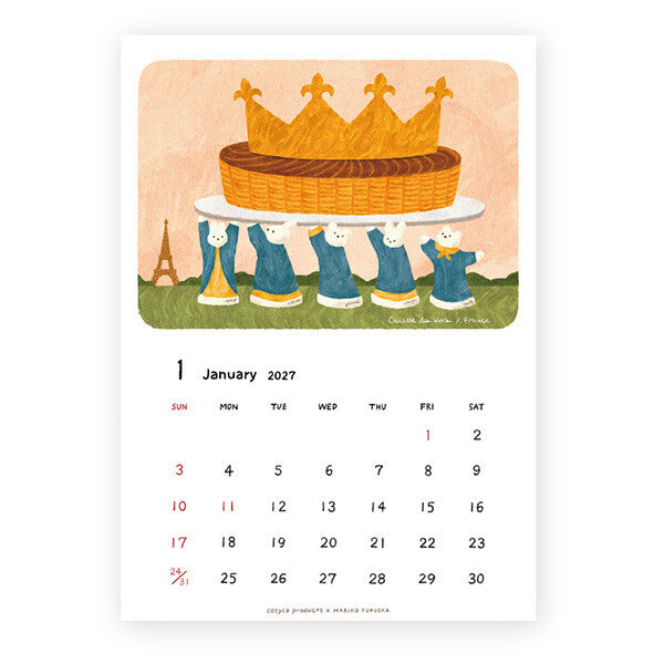 [Pre-order] Fukuoka Mariko Bears - 2027 Wall Calendar