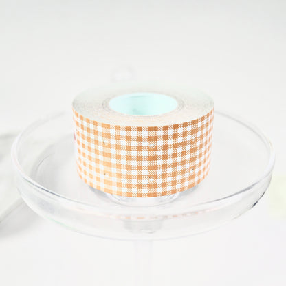 Gingham Check Orange L - Labeller Roll Sticker