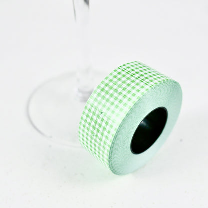 Gingham Check Green - Labeller Roll Sticker