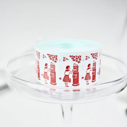 36 Sublo x Rakui Hana Post Box and Girl L - Labeller Roll Sticker