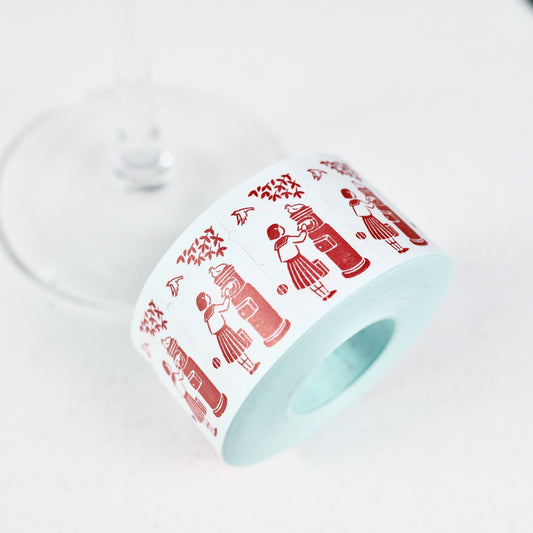 36 Sublo x Rakui Hana Post Box and Girl L - Labeller Roll Sticker