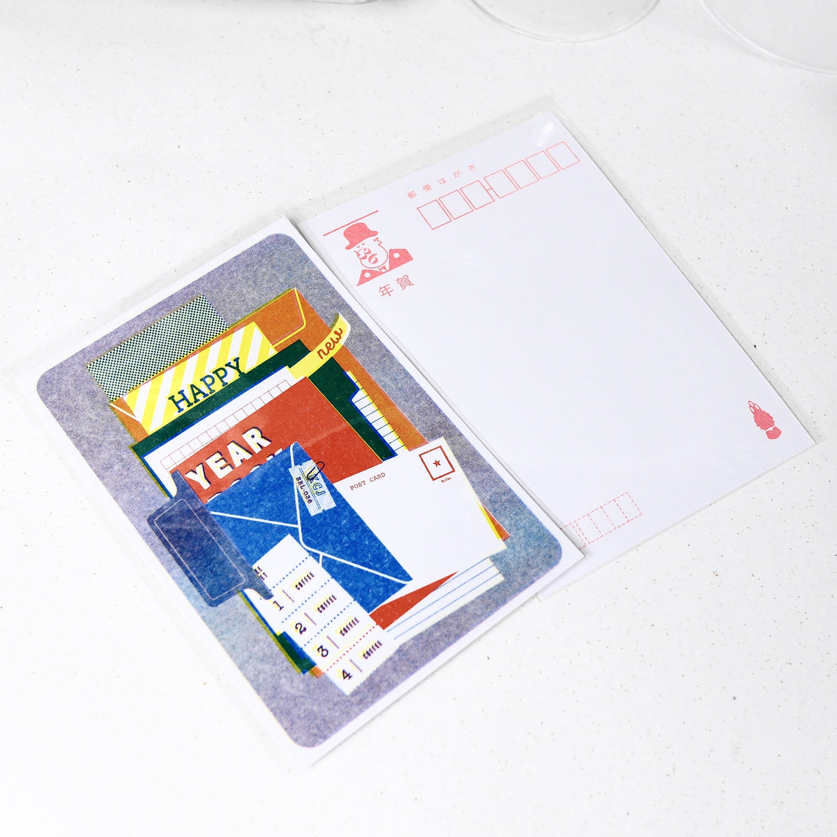 Paper & Clip - New Year Postcard in Stencil Printing