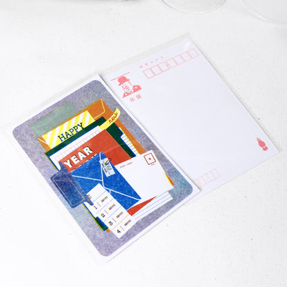 Paper & Clip - New Year Postcard in Stencil Printing