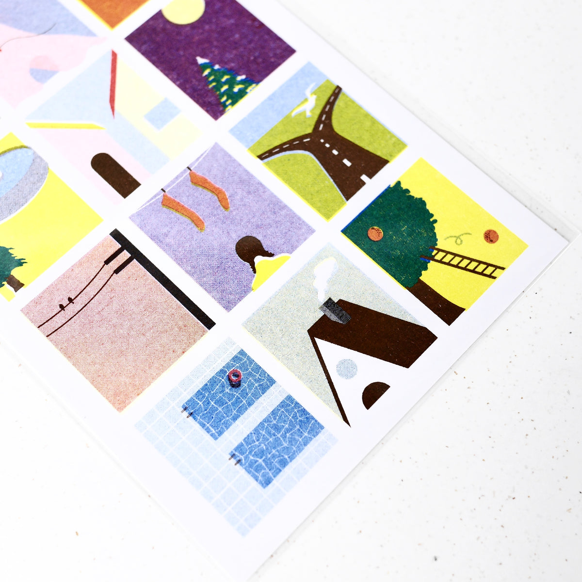 Hidden Letters - New Year Postcard in Stencil Printing