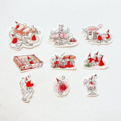 [Pre-order] 'All About Red Series' Flake Stickers (9 designs, 18pcs)