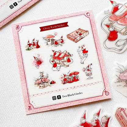 [Pre-order] 'All About Red Series' Flake Stickers (9 designs, 18pcs)