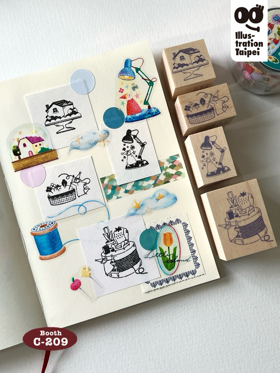 [Pre-order] 'Little Island Series' Sewing Thread Spool Island Stamp