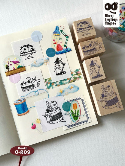 [Pre-order] 'Little Island Series' Sewing Thread Spool Island Stamp
