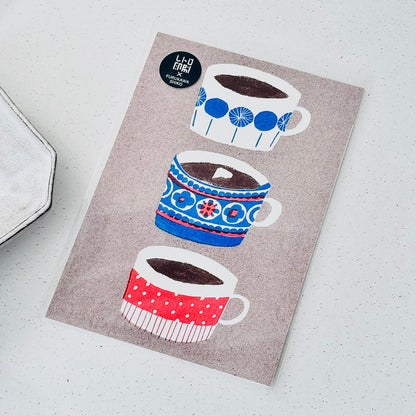 Café Cups Postkort - JAM Retro Printing x Furukawashiko