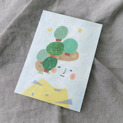 Forest Girl - Christmas Postcard by Avocado Mori