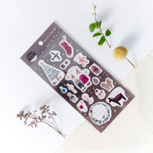 Silver Foil Washi Sticker 'Winter' by Miki Tamura