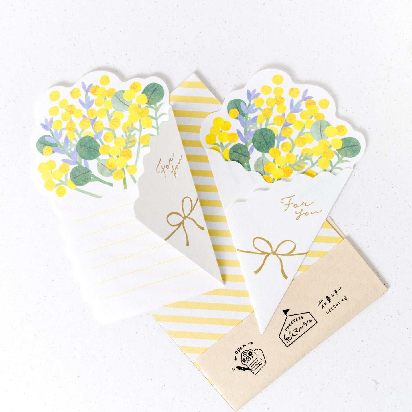 Marché Mimosa Flower Bouquet Mini Letter Set by Furukawashiko (christmas gift)