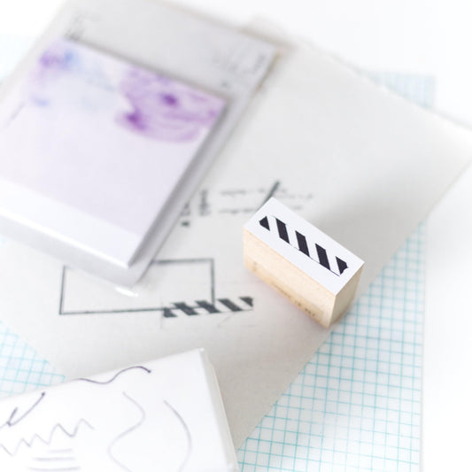 Wooden Stamp 'Shimashima Stripes' S-019 by Yohaku (Rare, Postal, Japan, Modern elegant)