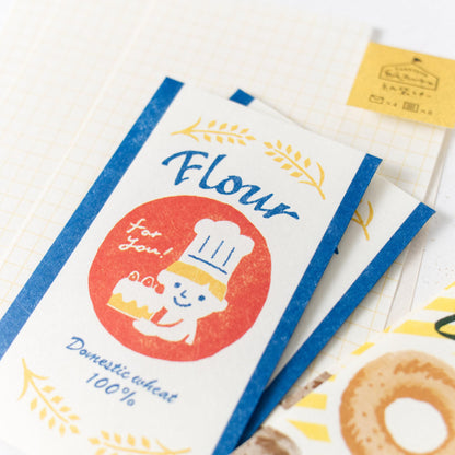 Marché French Bakery Mini Letter and Envelope Set by Furukawashiko (Retro, Christmas gift)