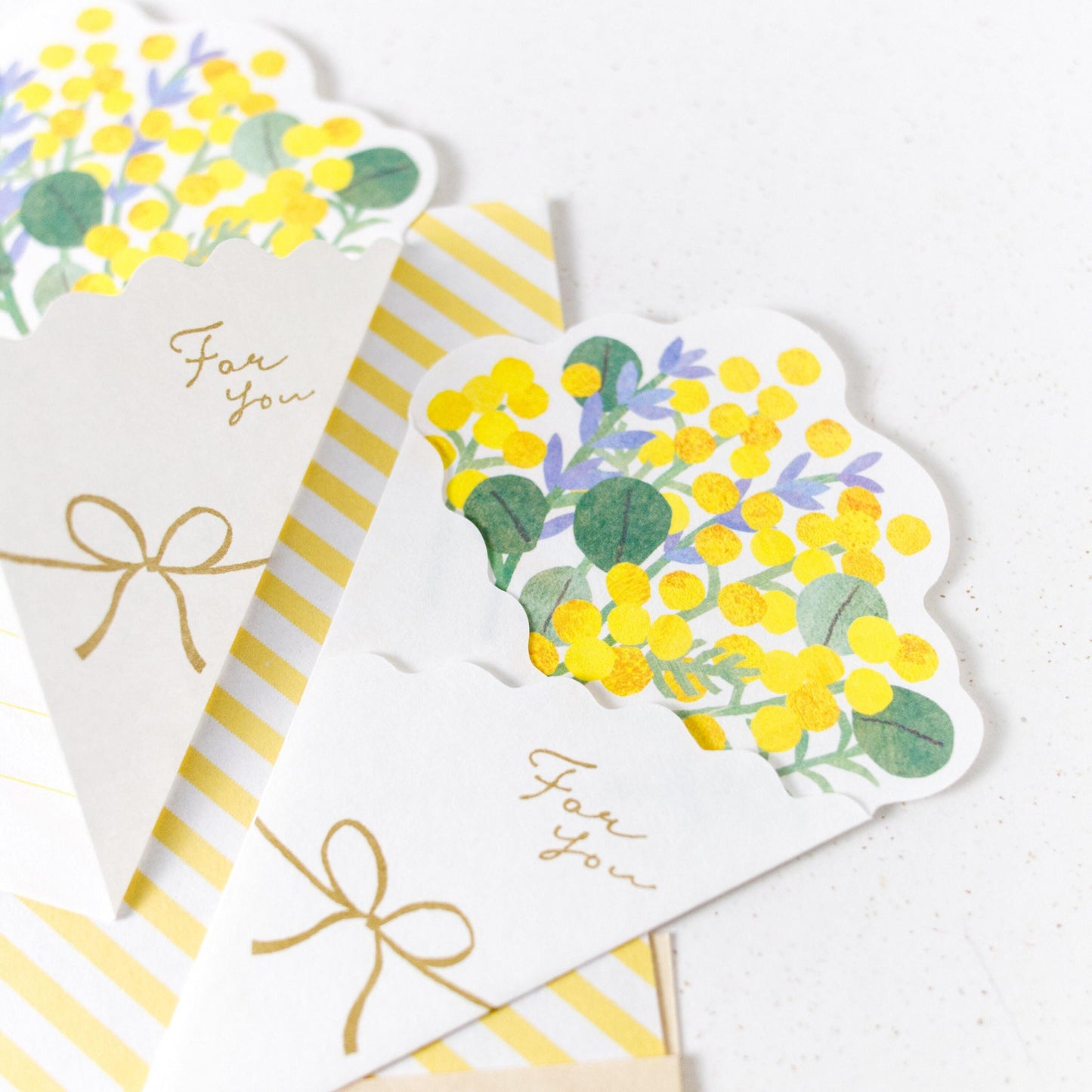 Marché Mimosa Flower Bouquet Mini Letter Set by Furukawashiko (christmas gift)