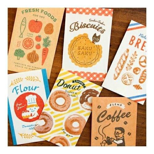 Marché French Bakery Mini Letter and Envelope Set by Furukawashiko (Retro, Christmas gift)