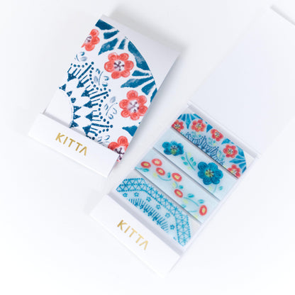 KITTA Clear Pre-cut Washi Masking Tape - Flower & Pattern on Glass