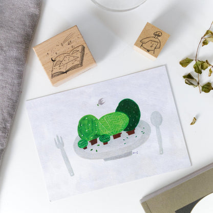 A Meal of Trees - Christmas Postcard by Avocado Mori