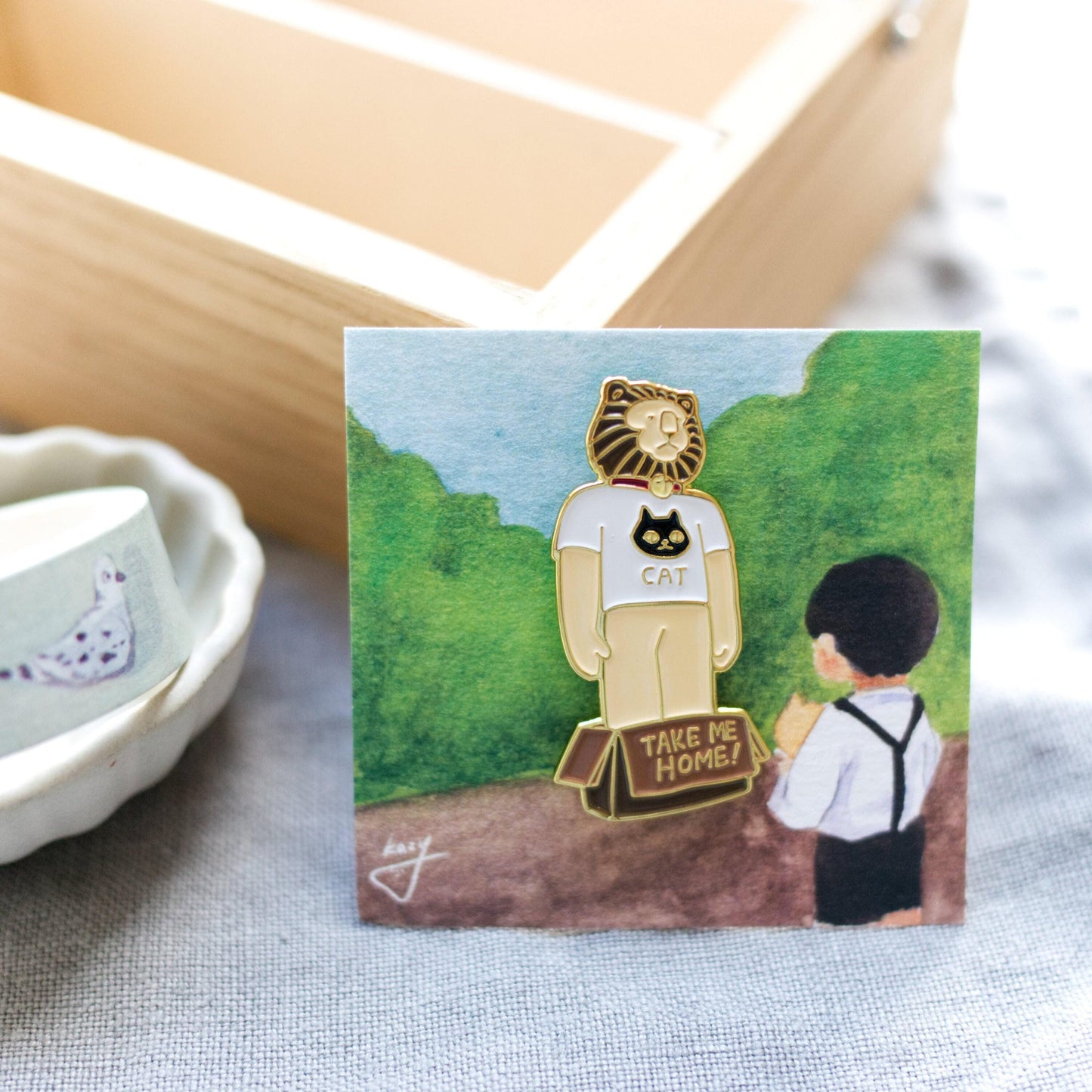 Lion Cat Pin by Kazy Chan (Quirky, original character, rare)