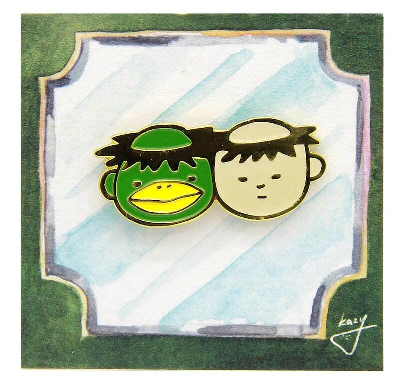 Kappa and boy Pin by Kazy Chan (Quirky, original character, rare)