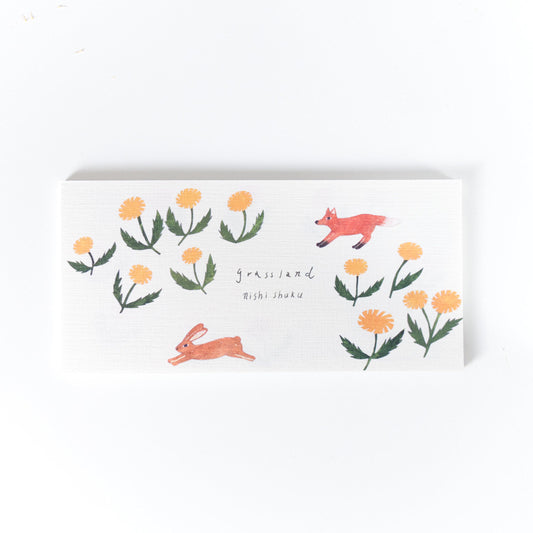 Animals in Forest washi memo pad by Nishi Shuku | 20 sheets (Hyogensha, Cozyca products)