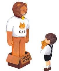 Lion Cat Pin by Kazy Chan (Quirky, original character, rare)