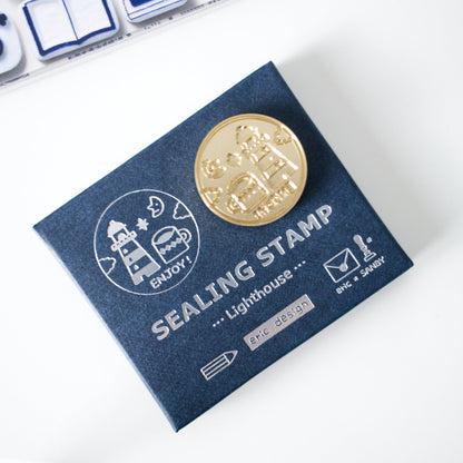 Eric Small Things Wax Seal Stamp - 'Enjoy!' Coffee & Lighthouse