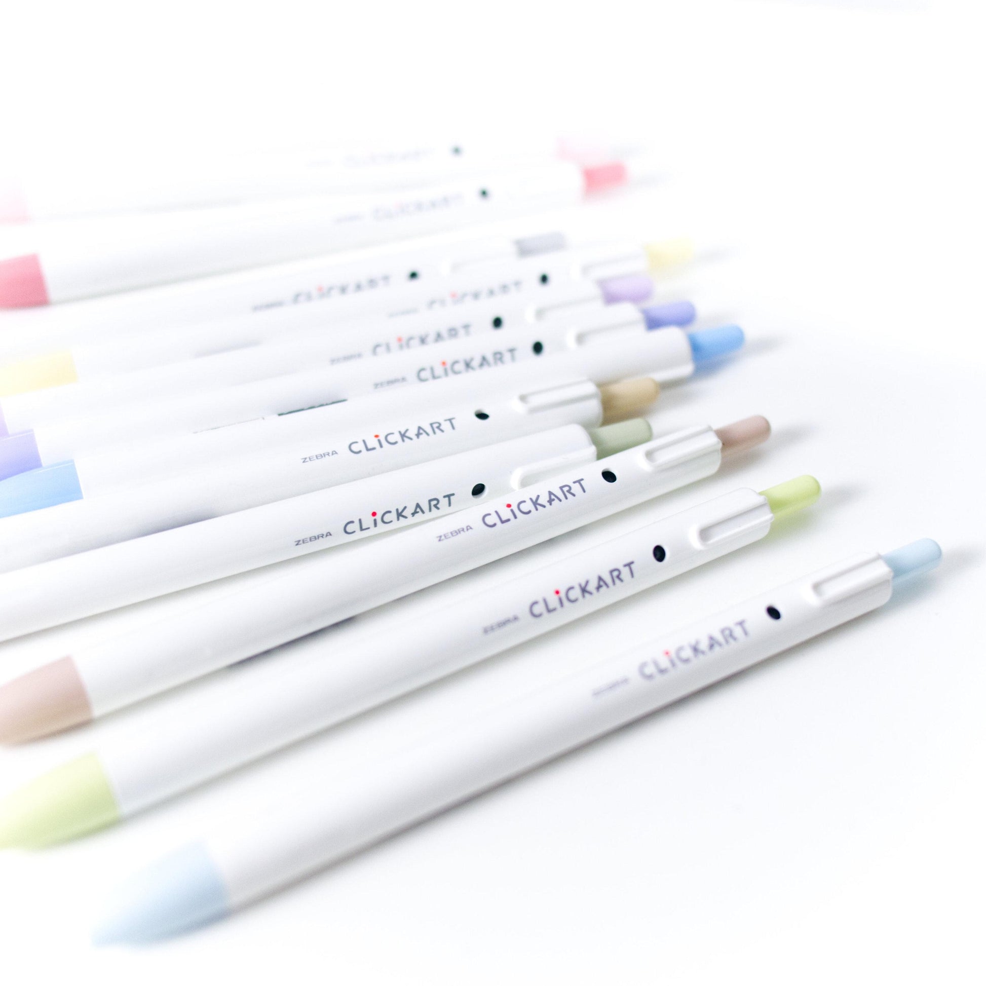 CLiCKART Pastel Marker Pen Set: 12 Colours (Fine Tip Journaling Pens)