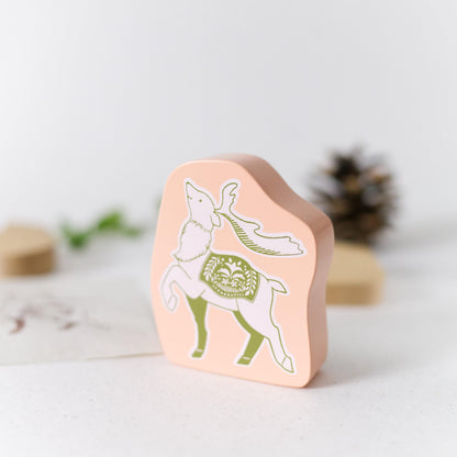Wooden Stamp - Festive Reindeer by Taguchi Natsuko x Kodomo no Kao (Christmas gift, Deer)