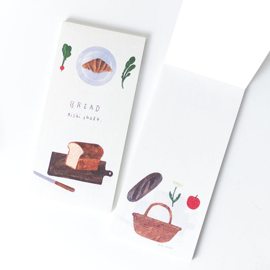 Bread and breakfast washi memo pad by Nishi Shuku | 20 sheets (Christmas gift)