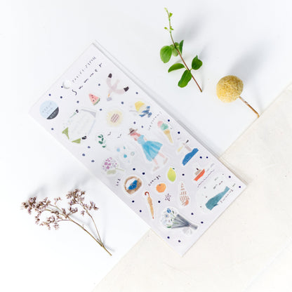 Silver Foil Washi Sticker - 'Summer' by Miki Tamura