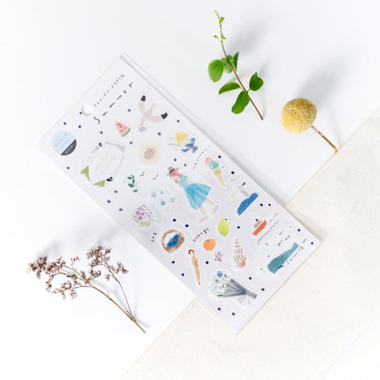 Silver Foil Washi Sticker - 'Summer' by Miki Tamura