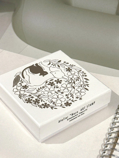 Wooden Stamp - Fox and Cat in the woods by Taguchi Natsuko x Kodomo no Kao