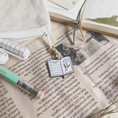 Flower Diary Traveler's Notebook Charm (Black) by Avocado Mori