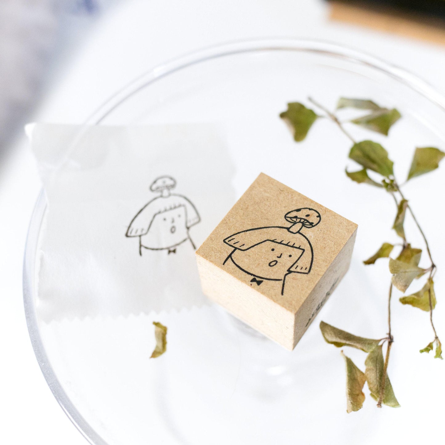My little mushroom hat - Wooden Stamp by Avocado Mori (Rare, Gift, Girl)
