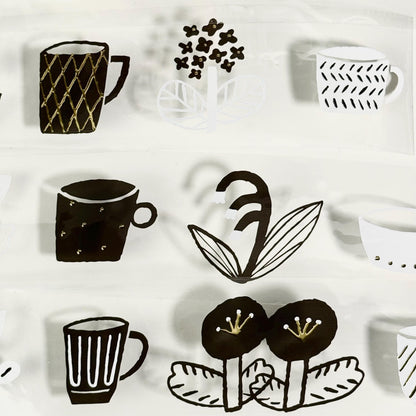 Flower Tea Time - PET masking tape by Avocado Mori (Nordic, Rare, Minimalist, Monochrome)
