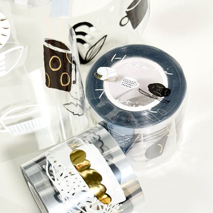 Flower Tea Time - PET masking tape by Avocado Mori (Nordic, Rare, Minimalist, Monochrome)