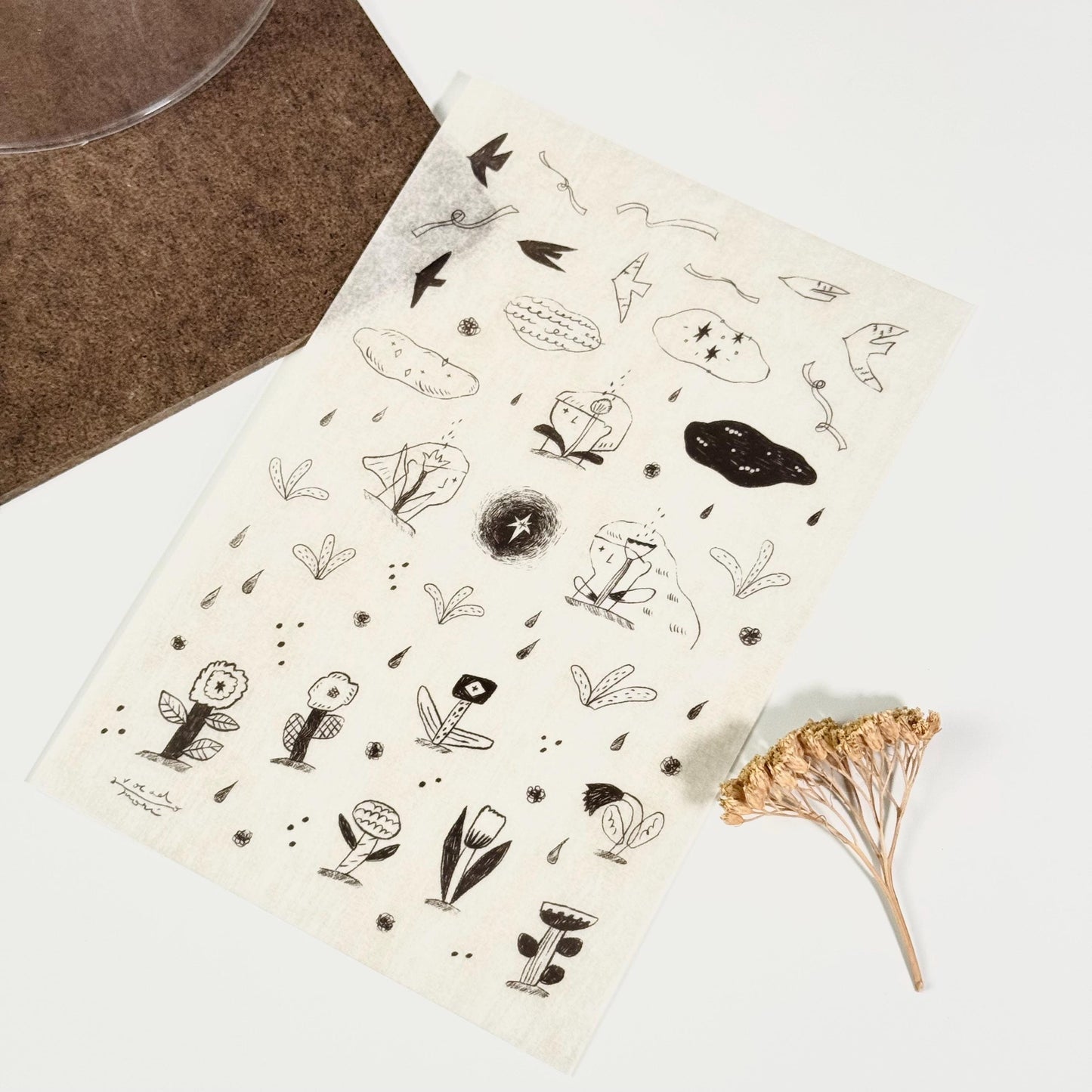 Overcast Diary Transfer Sticker by Avocado Mori (Rub-on)