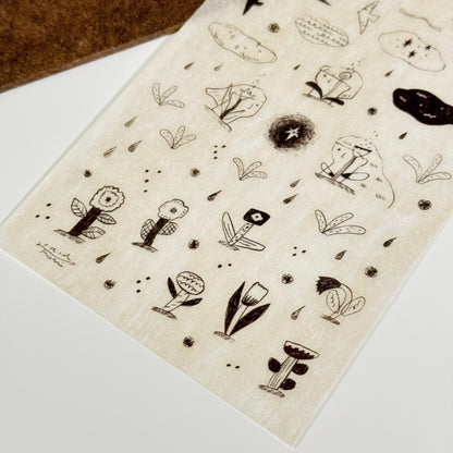 Overcast Diary Transfer Sticker by Avocado Mori (Rub-on)