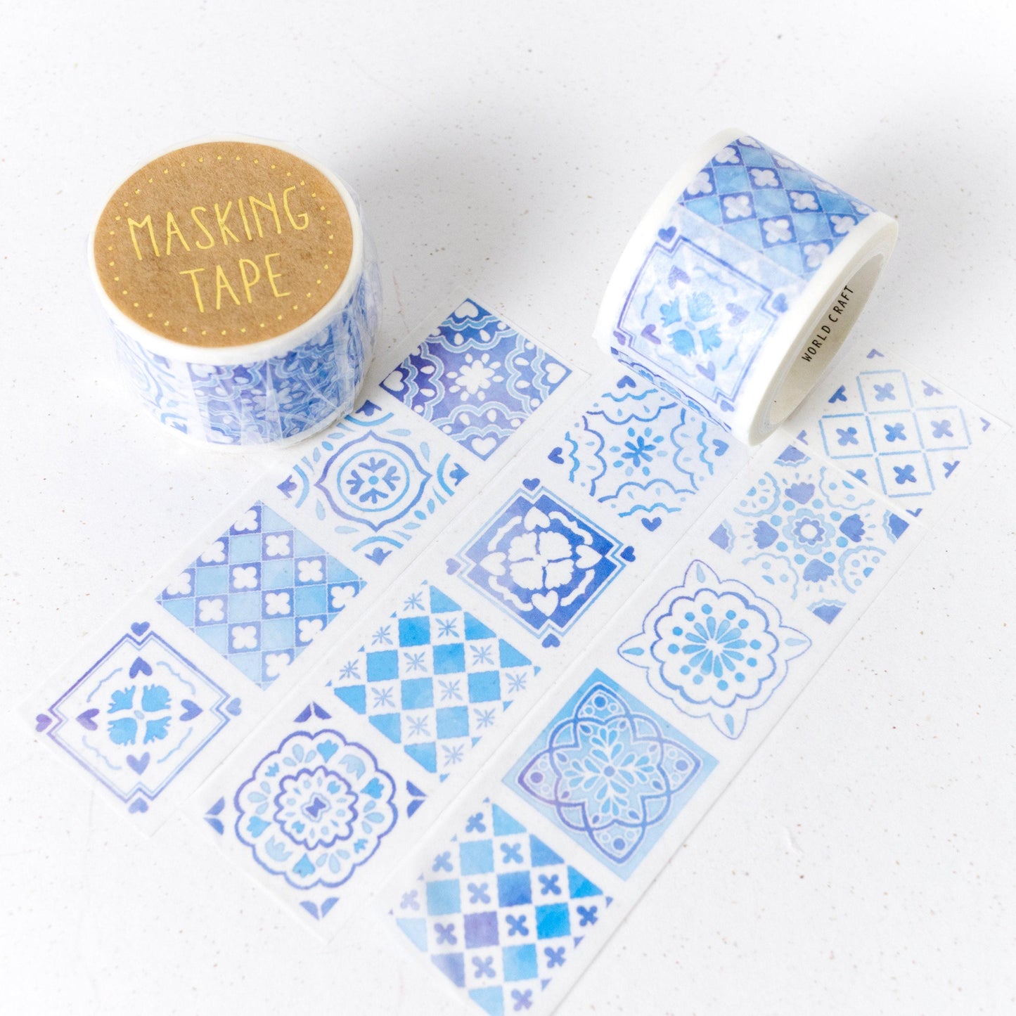 Blue Pottery Tiles Washi Masking Tape (Vintage, Retro, Turkish tiles, Portugal tiles)